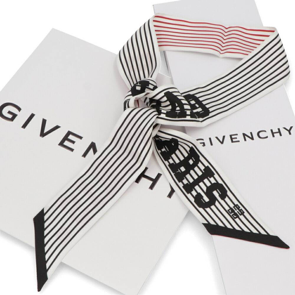GIVENCHY スカーフ シルク ロゴ ツイリー リボンスカーフ