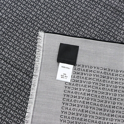 ジバンシィ GIVENCHY マフラー・ストール・スカーフ ストール ユニセックス ブラック系 シルク ロゴ 総柄 GGパターン モノグラム 大判  31GVSFGW7020J524701