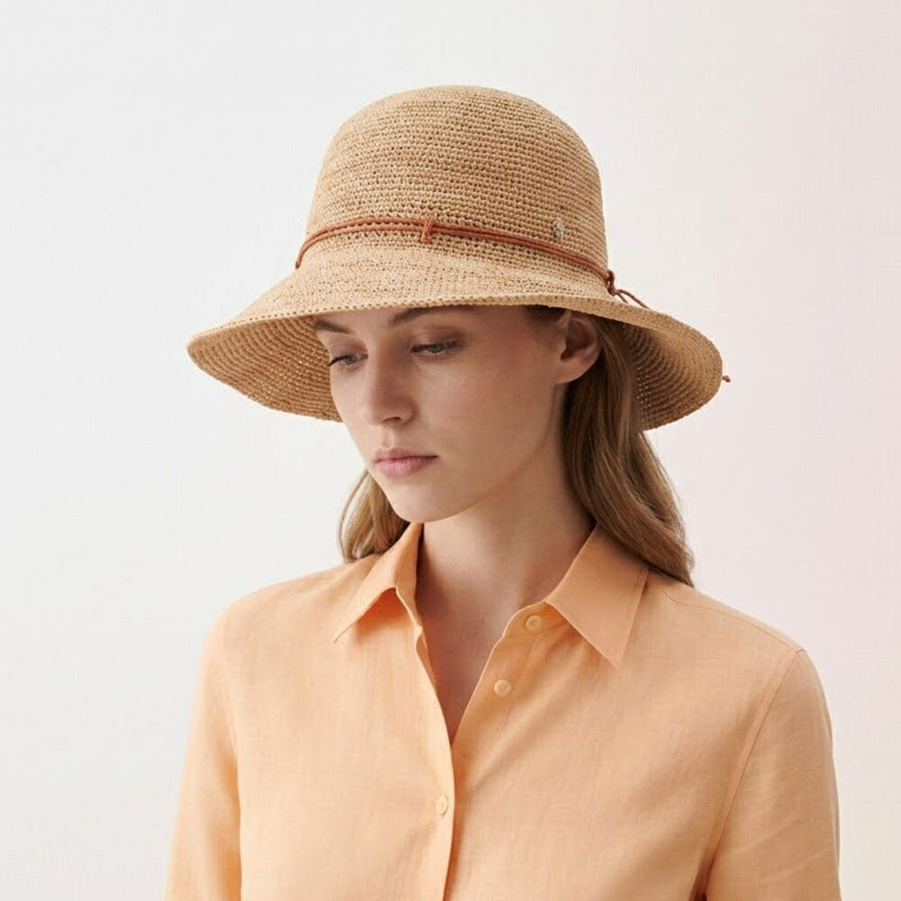 HELEN KAMINSKI ハット ナチュラル×ベージュオレンジ 麦わら帽子 HAT51269
