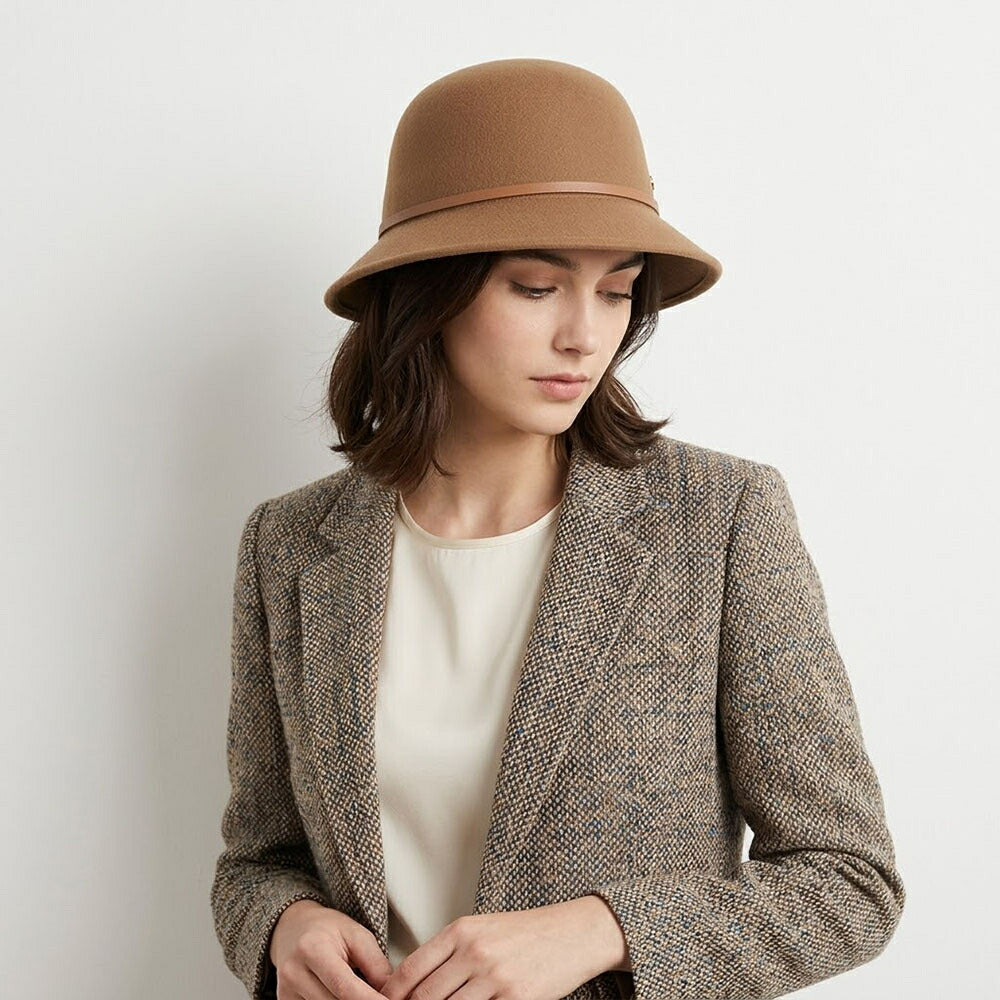 HELEN KAMINSKI 帽子 ハット キャメルブラウン ボルドー クロッシェハット HAT51430