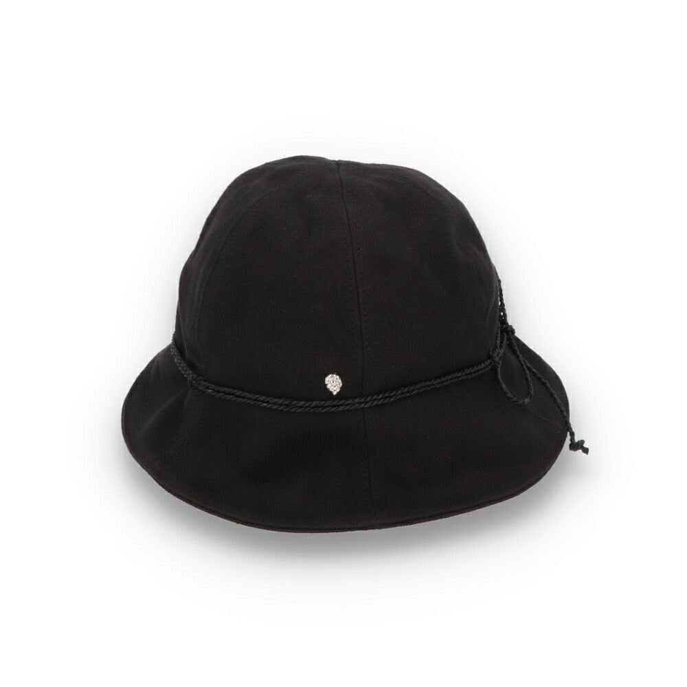 HELEN KAMINSKI ブラック アイボリー コットン バケットハット つば広無地 HAT51519