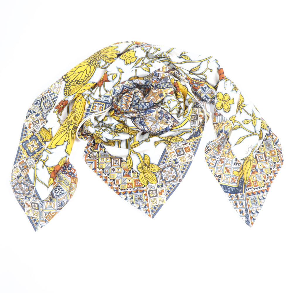 エルメス HERMES スカーフ カシシル140 ホワイト