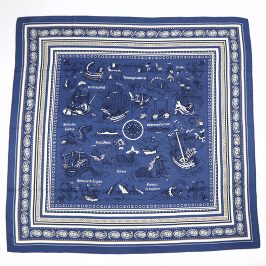 エルメス HERMES スカーフ カシシル140 マリンクレール