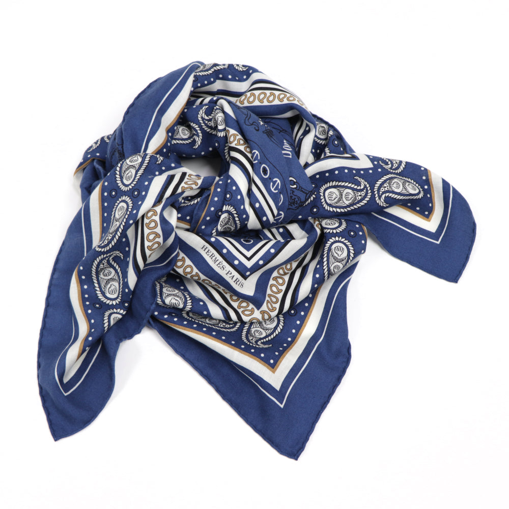 エルメス HERMES スカーフ カシシル140 マリンクレール