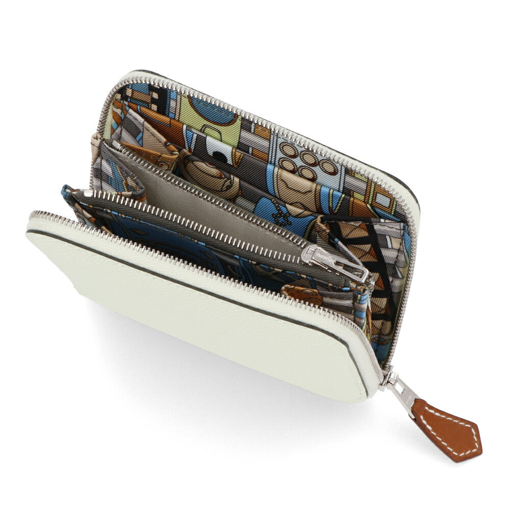 HERMES シルクインコンパクト 財布 ヴェールフィズ
