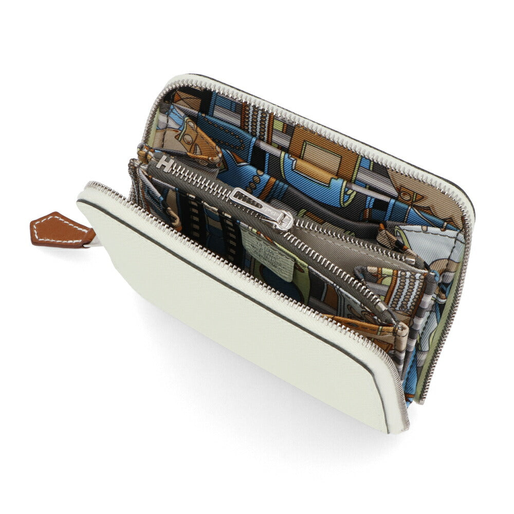 HERMES シルクインコンパクト 財布 ヴェールフィズ