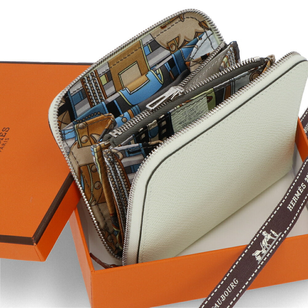 HERMES シルクインコンパクト 財布 ヴェールフィズ