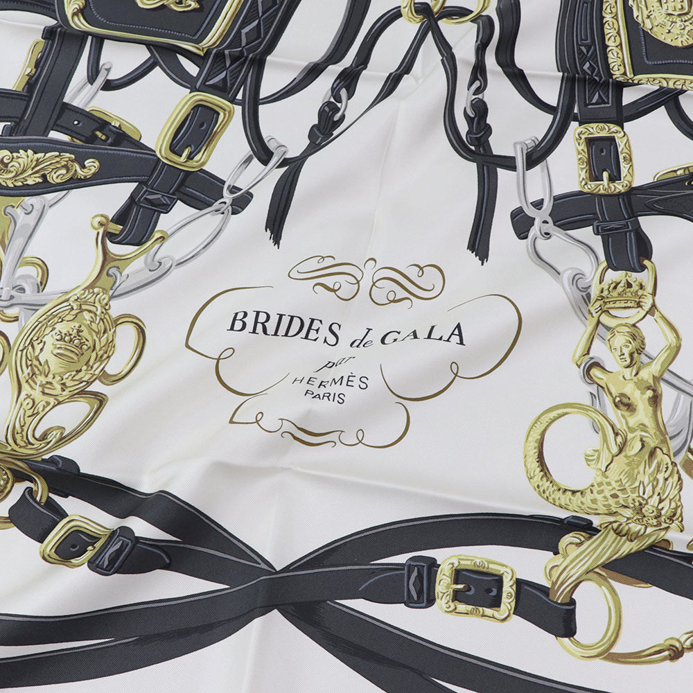 HERMES カレ90 ブラック ブリッド・ドゥ・ガラ