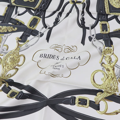 HERMES カレ90 ブラック ブリッド・ドゥ・ガラ