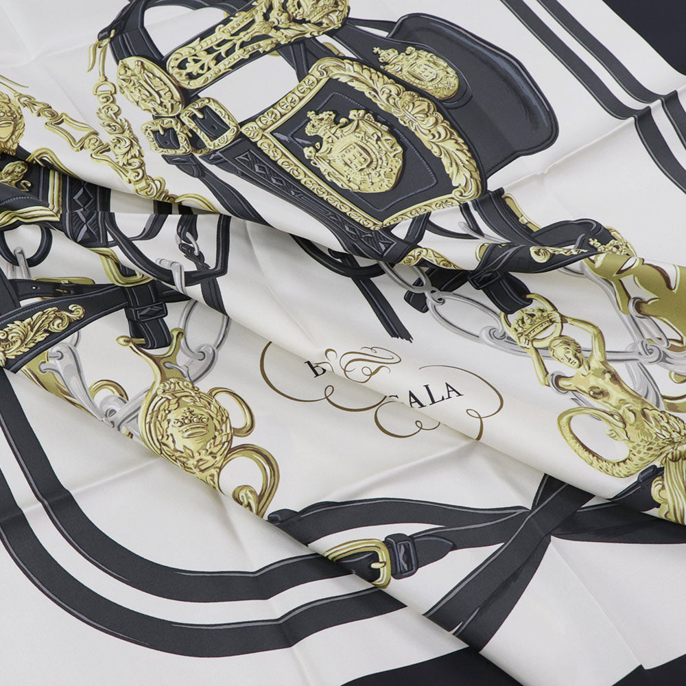 HERMES カレ90 ブラック ブリッド・ドゥ・ガラ