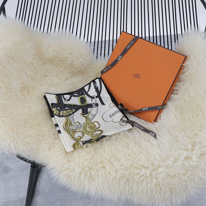 HERMES カレ90 ブラック ブリッド・ドゥ・ガラ