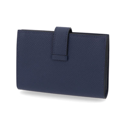 HERMES ベアン カードケース ブルーサフィール ゴールド金具