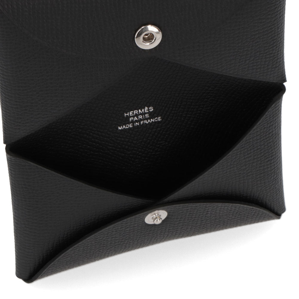 HERMES カルヴィ カードケース ブラック エプソン