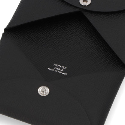 HERMES カルヴィ カードケース ブラック エプソン