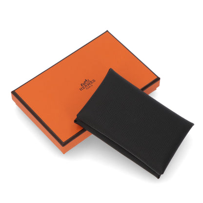 HERMES カルヴィ カードケース ブラック エプソン