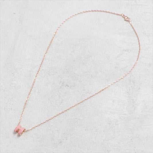 エルメス HERMES アクセサリー POP Hミニ ネックレス レディース ピンク系 ローズアザレ ローズゴールド金具