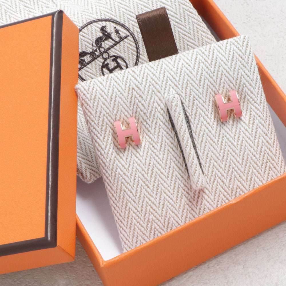 【超希少】HERMES レディース ピアス Rouge ミニ おすすめ♪ ◇HERMES◇ 大人気! Mini Pop H earrings ローズゴールド