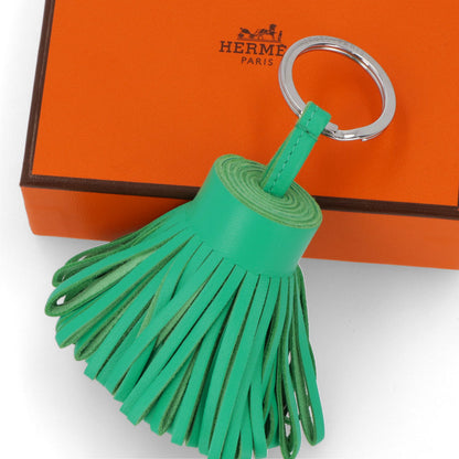 HERMES カルメン キーリング ミント ラムスキン