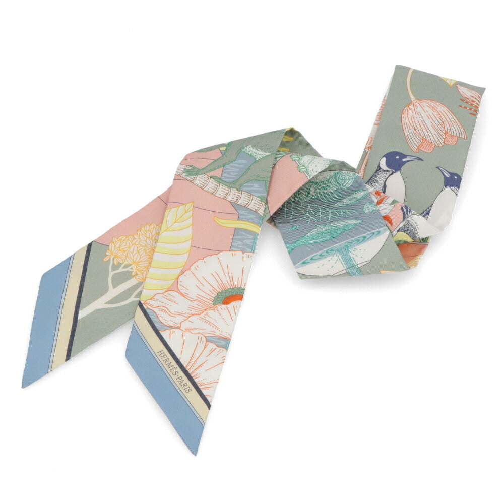 HERMES ツイリー PRECIOUS PARADISE ブルージーン