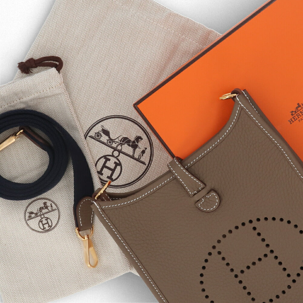 エルメス エヴリンTPM エトゥープ インディゴ ゴールド金具