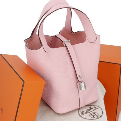 HERMES ピコタンロックPM ローズサクラ シルバー金具