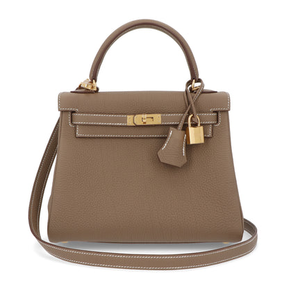 HERMES ケリー25 エトゥープ ゴールド金具 トゴ