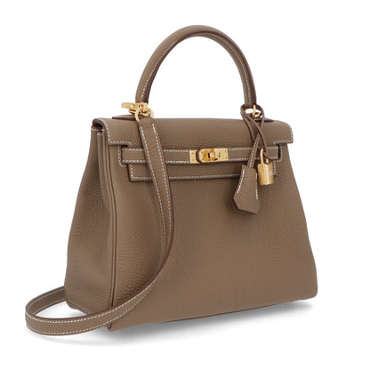 HERMES ケリー25 エトゥープ ゴールド金具 トゴ