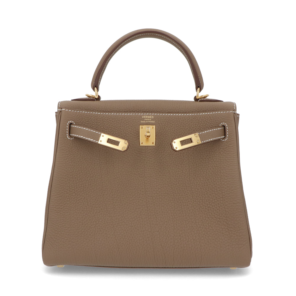 HERMES ケリー25 エトゥープ ゴールド金具 トゴ