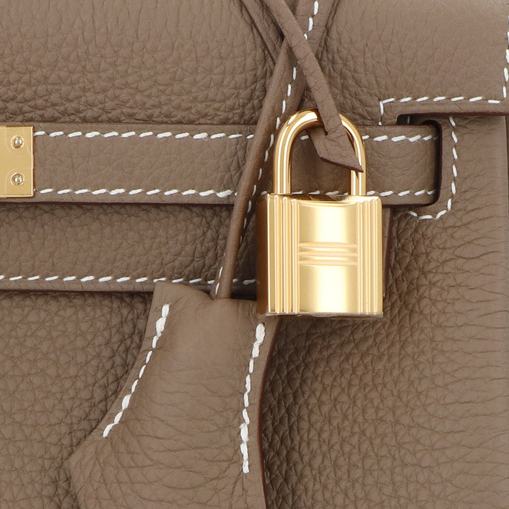 HERMES ケリー25 エトゥープ ゴールド金具 トゴ