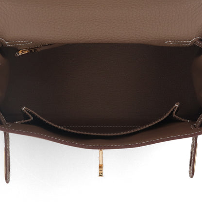 HERMES ケリー25 エトゥープ ゴールド金具 トゴ