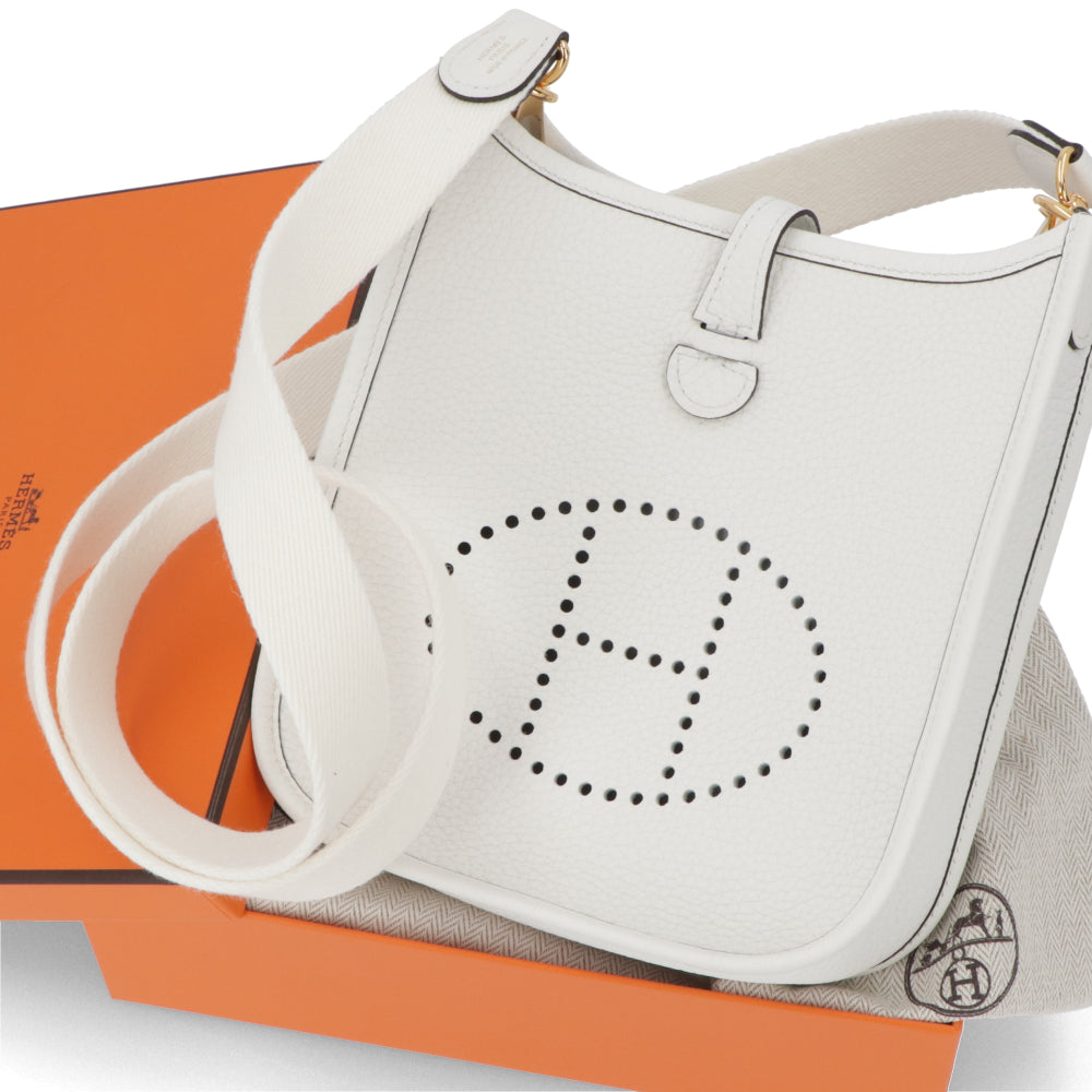 HERMES エヴリンTPM ニューホワイト ゴールド金具