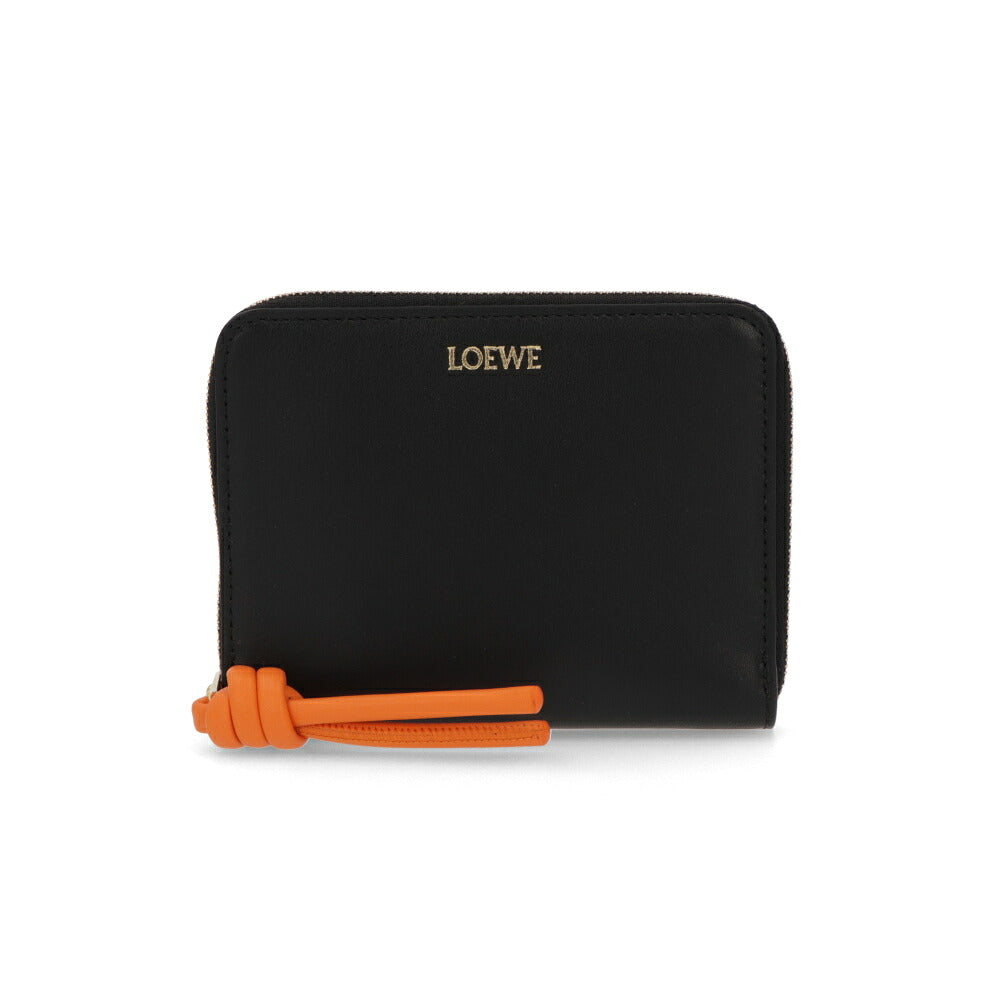 LOEWE ロエベ レディース 財布 二つ折り財布 ライトグリーン×ブラック ブラック×オレンジ バイカラー ミニ財布 ロゴ 小銭入れ付き CEM1CWZX01
