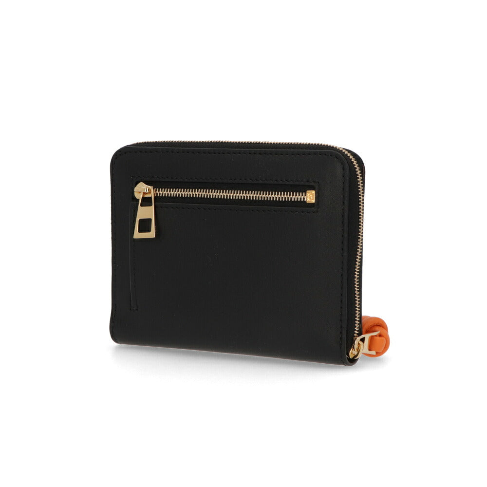 LOEWE ロエベ レディース 財布 二つ折り財布 ライトグリーン×ブラック ブラック×オレンジ バイカラー ミニ財布 ロゴ 小銭入れ付き CEM1CWZX01