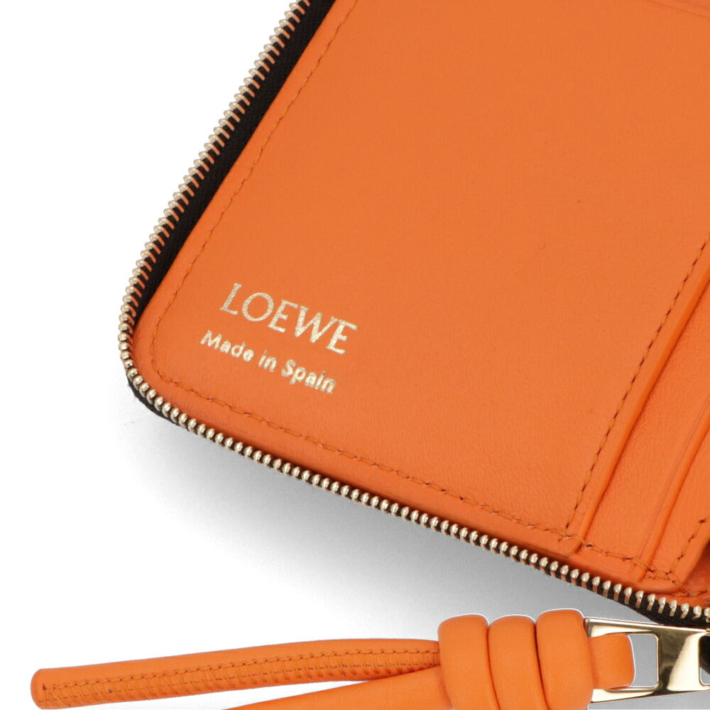 LOEWE ロエベ レディース 財布 二つ折り財布 ライトグリーン×ブラック ブラック×オレンジ バイカラー ミニ財布 ロゴ 小銭入れ付き CEM1CWZX01