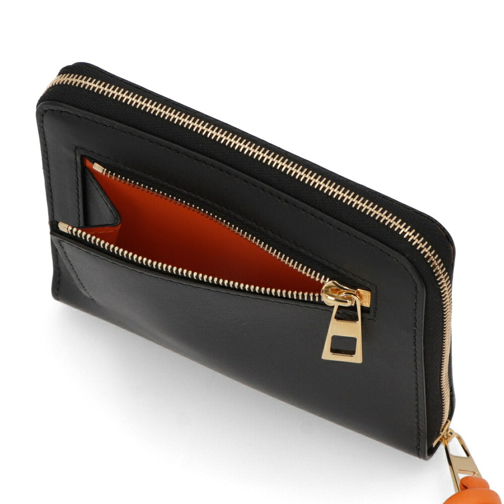 LOEWE ロエベ レディース 財布 二つ折り財布 ライトグリーン×ブラック ブラック×オレンジ バイカラー ミニ財布 ロゴ 小銭入れ付き CEM1CWZX01
