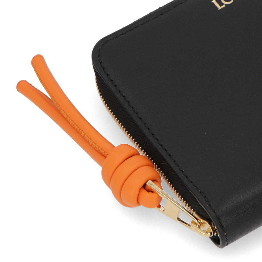 LOEWE ロエベ レディース 財布 二つ折り財布 ライトグリーン×ブラック ブラック×オレンジ バイカラー ミニ財布 ロゴ 小銭入れ付き CEM1CWZX01