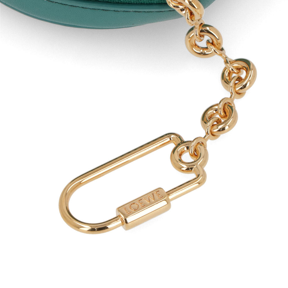 LOEWE ロエベ レディース 財布 小銭入れ・コインケース エメラルドグリーン アナグラム ロゴ ゴールド金具 ペブル クッキー キーホルダー CANB419X01