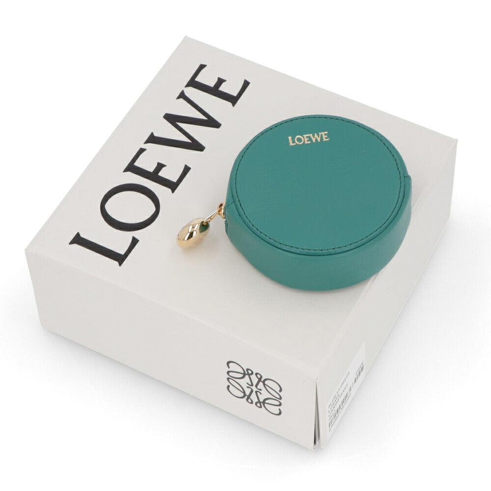 LOEWE ロエベ レディース 財布 小銭入れ・コインケース エメラルドグリーン アナグラム ロゴ ゴールド金具 ペブル クッキー キーホルダー CANB419X01
