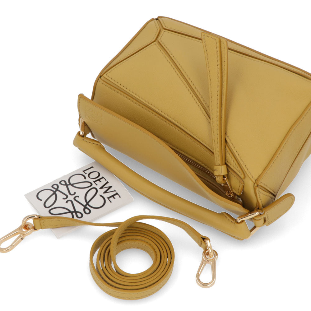 ロエベ LOEWE バッグ ショルダーバッグ レディース パズル ミニ PUZZLE MINI イエロー系 レザー アナグラム ハンドバッグ 2Way 鞄 ゴールド金具 32230U95