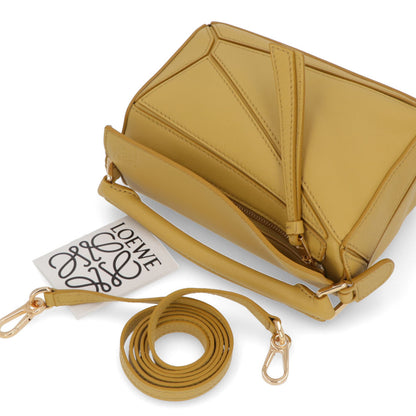 ロエベ LOEWE バッグ ショルダーバッグ レディース パズル ミニ PUZZLE MINI イエロー系 レザー アナグラム ハンドバッグ 2Way 鞄 ゴールド金具 32230U95