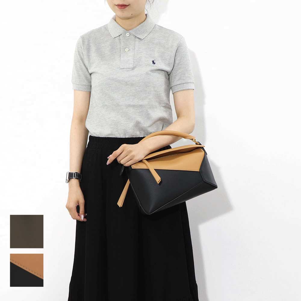 ロエベ LOEWE バッグ ショルダーバッグ レディース パズル スモール PUZZLE SMALL ベージュ×ブラック グリーン レザー アナグラム ハンドバッグ 2Way 鞄 ゴールド金具 A510P60X44