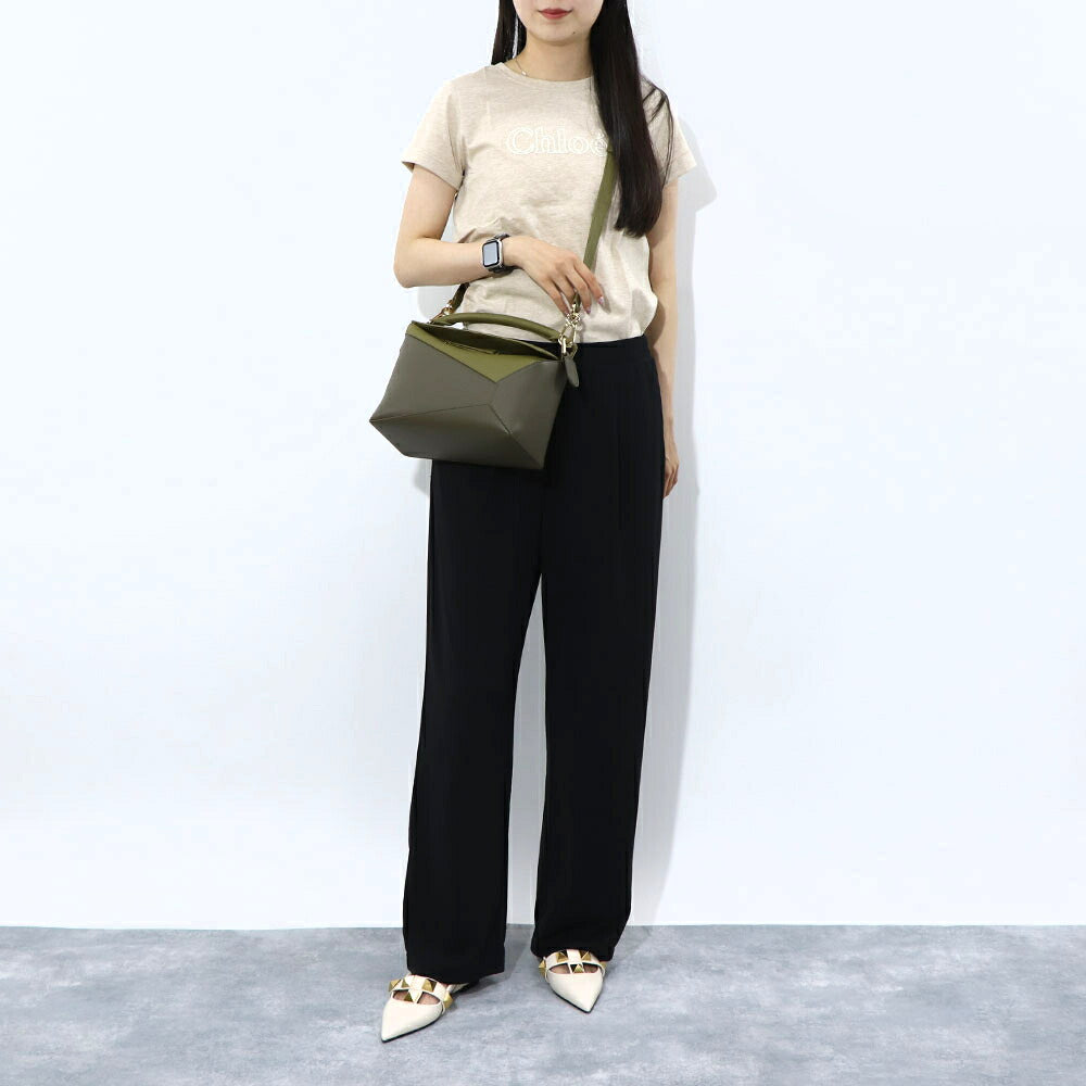 ロエベ LOEWE バッグ ショルダーバッグ レディース パズル スモール PUZZLE SMALL ベージュ×ブラック グリーン レザー アナグラム ハンドバッグ 2Way 鞄 ゴールド金具 A510P60X44