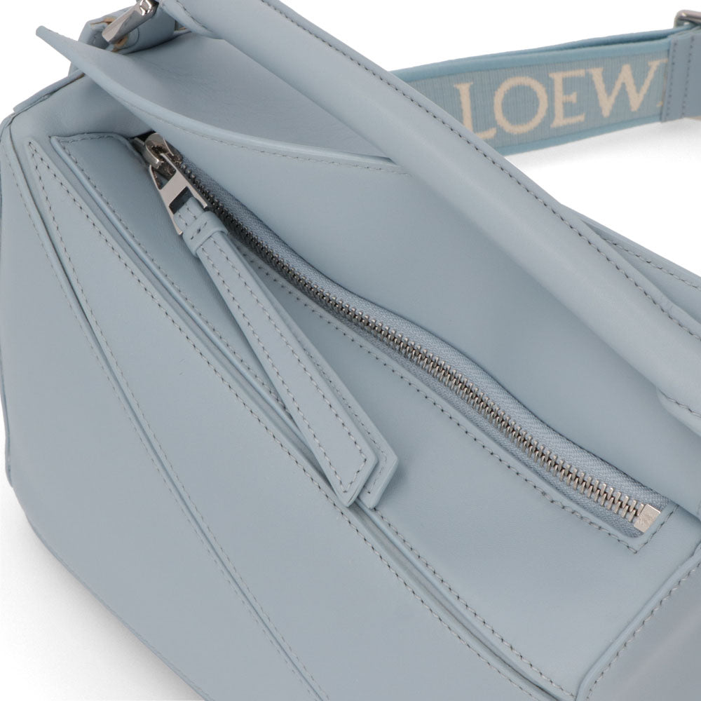 ロエベ LOEWE バッグ ショルダーバッグ レディース パズル スモール PUZZLE SMALL ライトブルー カーフスキン アナグラム ジャガードロゴ シルバー金具 ハンドバッグ 2Way 鞄 A510S21XA9