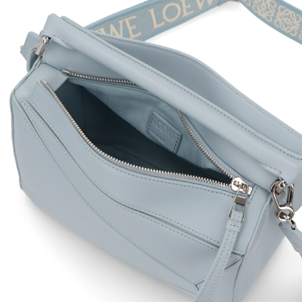 ロエベ LOEWE バッグ ショルダーバッグ レディース パズル スモール PUZZLE SMALL ライトブルー カーフスキン アナグラム ジャガードロゴ シルバー金具 ハンドバッグ 2Way 鞄 A510S21XA9