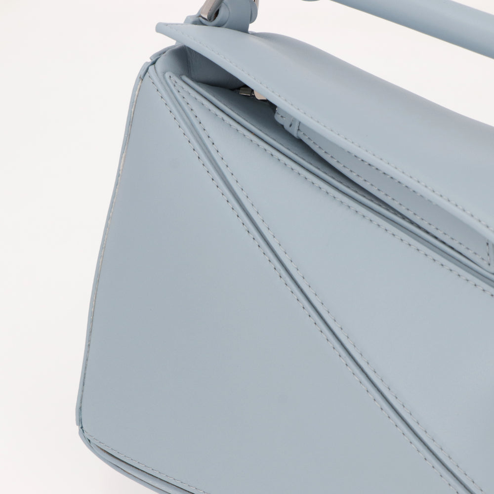 ロエベ LOEWE バッグ ショルダーバッグ レディース パズル スモール PUZZLE SMALL ライトブルー カーフスキン アナグラム ジャガードロゴ シルバー金具 ハンドバッグ 2Way 鞄 A510S21XA9
