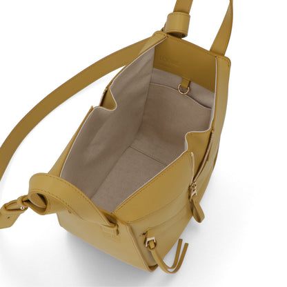 ロエベ LOEWE バッグ ハンドバッグ レディース ハンモックバッグ コンパクト HAMMOCK COMPACT ブラウン イエロー系 カーフスキン 2Way ショルダーバッグ ゴールド金具 ロゴ アナグラム A538H13X10