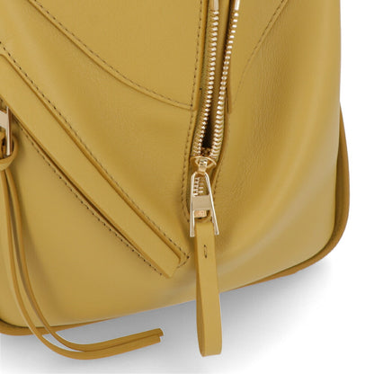 ロエベ LOEWE バッグ ハンドバッグ レディース ハンモックバッグ コンパクト HAMMOCK COMPACT ブラウン イエロー系 カーフスキン 2Way ショルダーバッグ ゴールド金具 ロゴ アナグラム A538H13X10