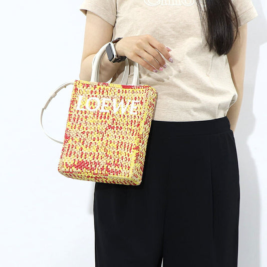 ロエベ LOEWE バッグ ショルダーバッグ レディース スタンダード A5 トート レッド×イエロー ビスコース ラフィア マルチカラー ハンドバッグ トートバッグ 2Way  A563S30X10