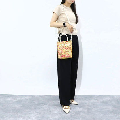 ロエベ LOEWE バッグ ショルダーバッグ レディース スタンダード A5 トート レッド×イエロー ビスコース ラフィア マルチカラー ハンドバッグ トートバッグ 2Way  A563S30X10