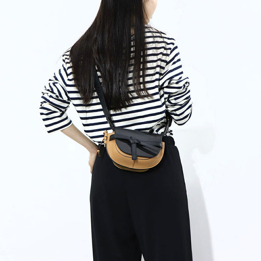 ロエベ LOEWE バッグ ショルダーバッグ レディース ゲート ミニ ブラック×ベージュ カーフスキン ジャガード織 アナグラムストラップ ロゴ バイカラー ミニバッグ 鞄 ゴールド金具 A650N46X25